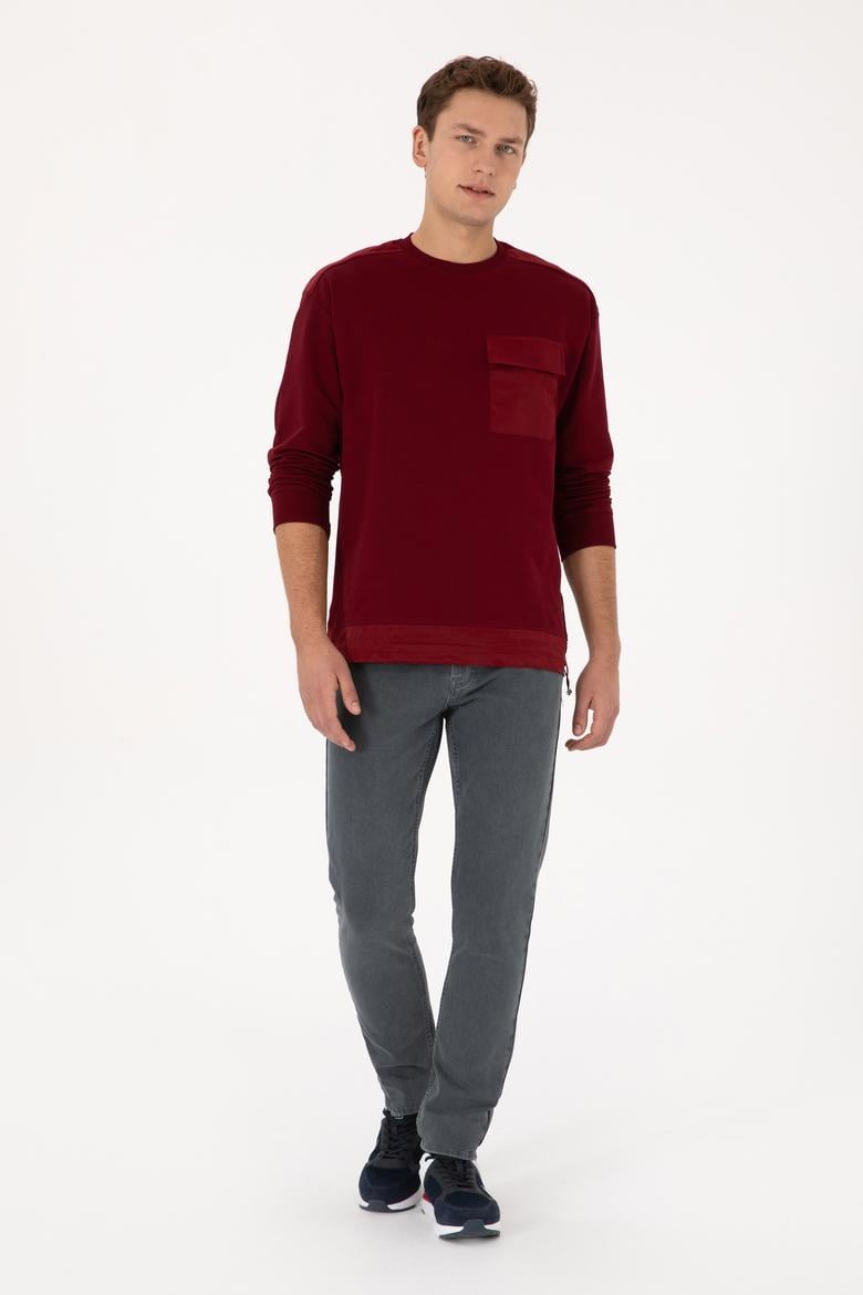 Erkek Bordo Sweatshirt - 50316401067
