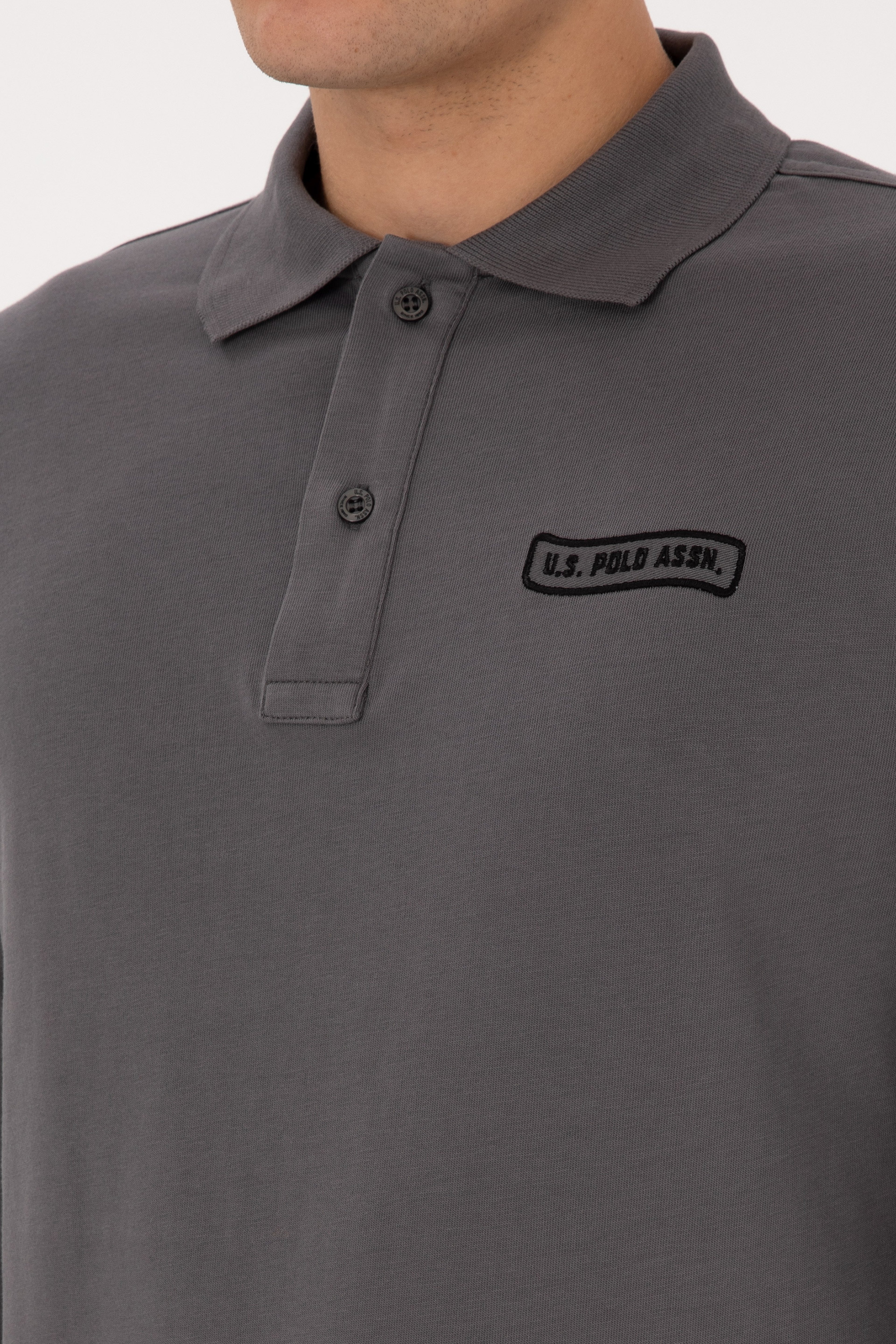 Erkek Regular Fit Polo Yaka Gri Sweatshirt - Image 7