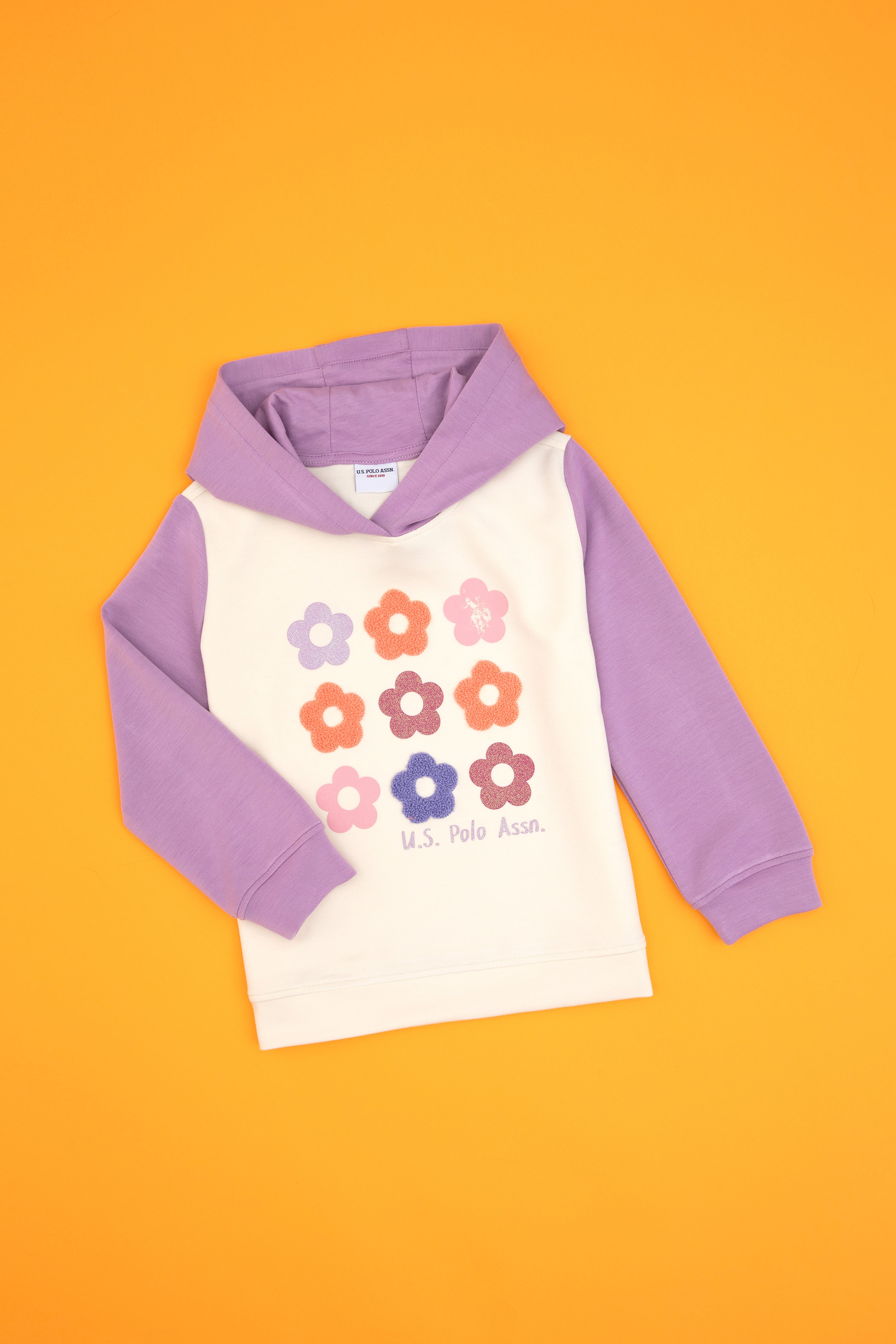 Kız Çocuk Lila Kapüşonlu Sweatshirt