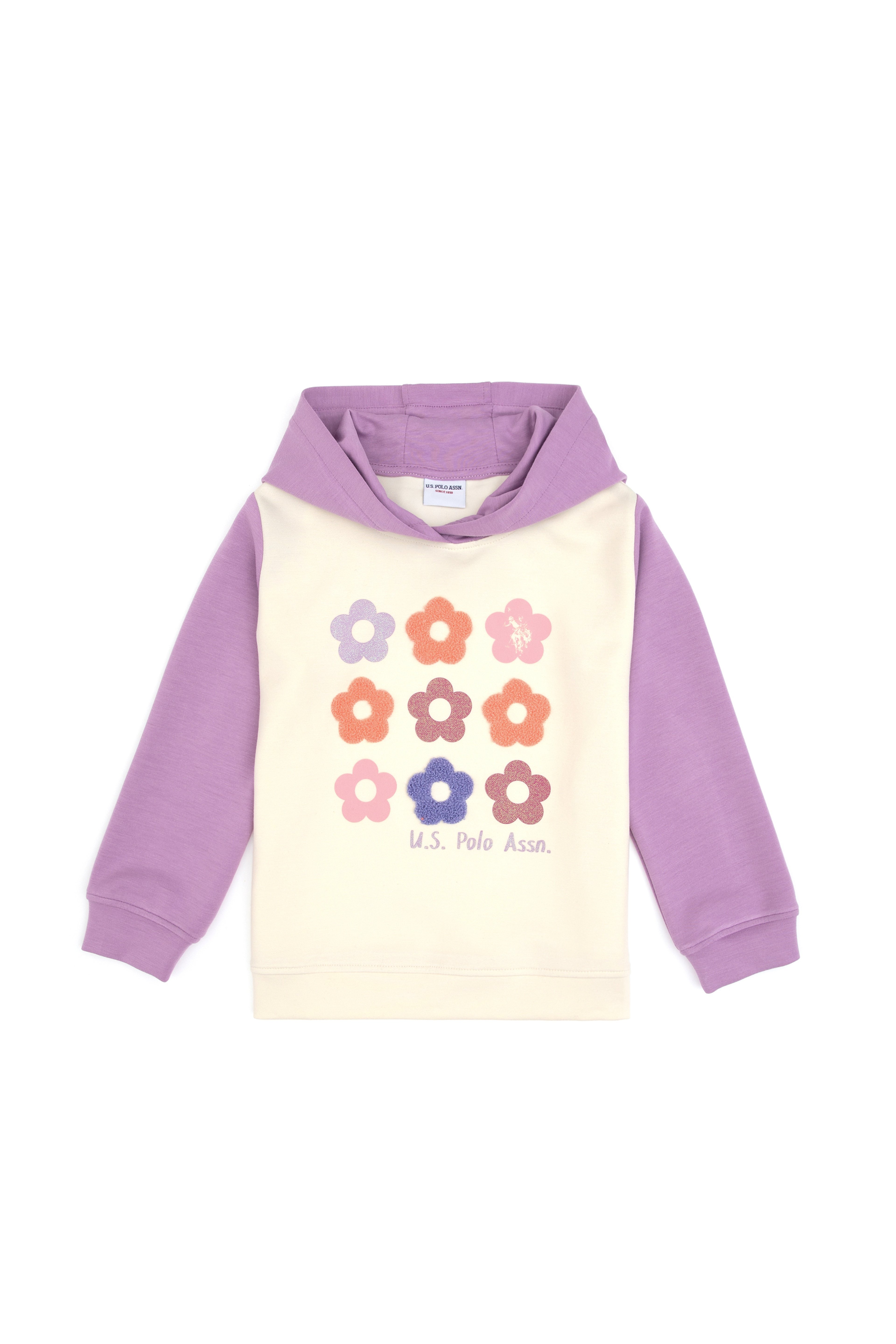 Kız Çocuk Lila Kapüşonlu Sweatshirt