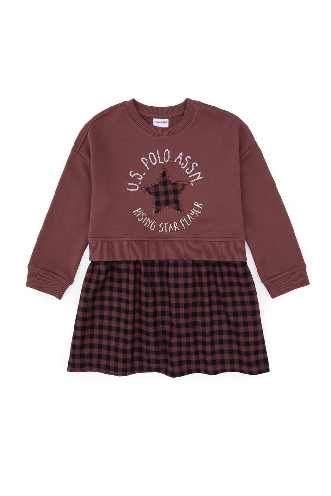 Kız Çocuk Gül Kurusu Örme Elbise