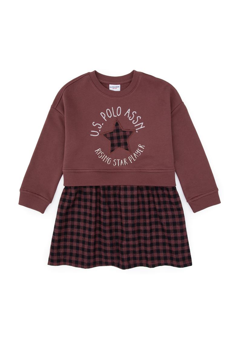 Kız Çocuk Gül Kurusu Örme Elbise