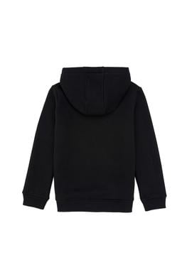 Kız Çocuk Siyah Kapüşonlu Şardonlu Basic Sweatshirt - 50314311004