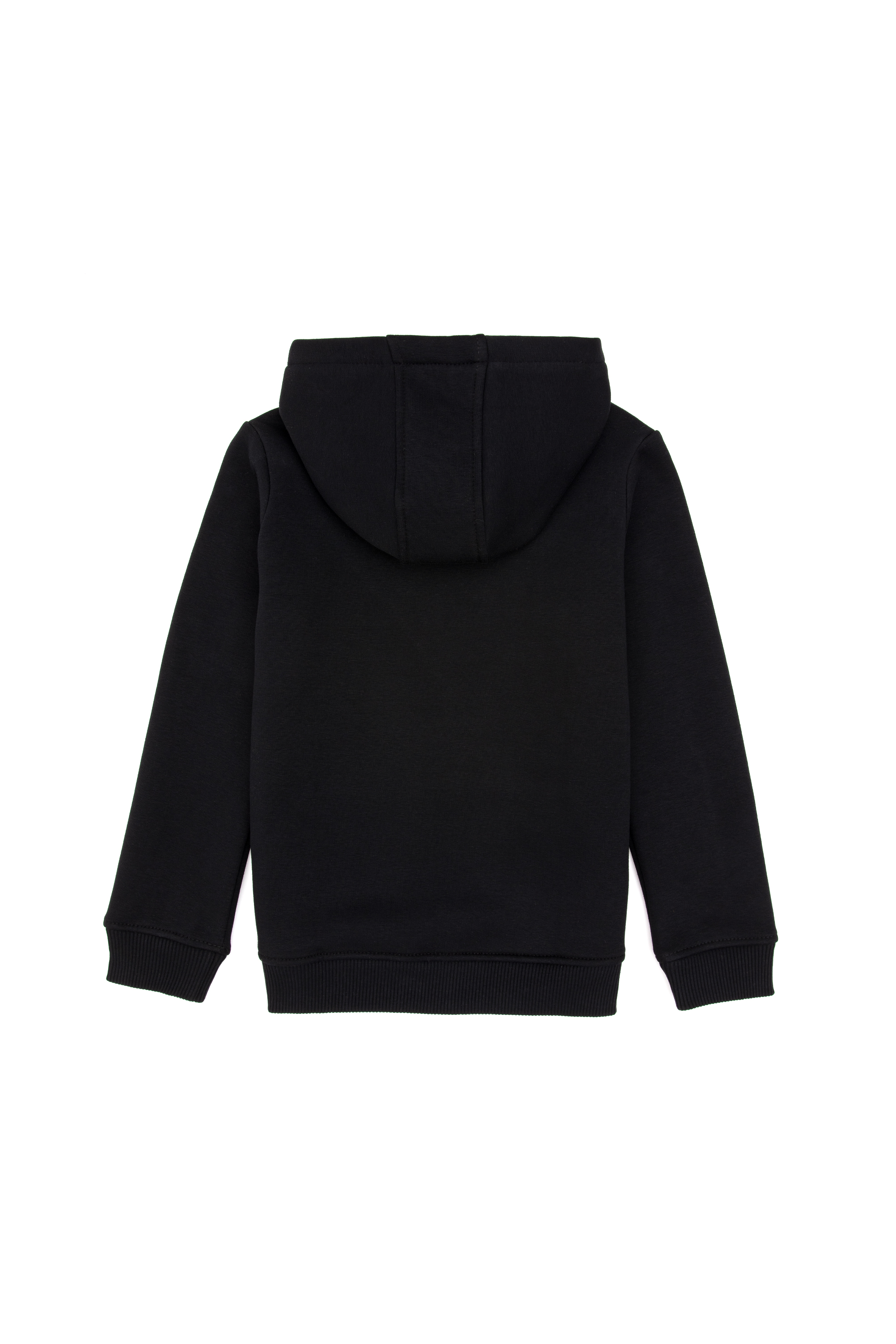 Kız Çocuk Siyah Kapüşonlu Şardonlu Basic Sweatshirt - Image 4