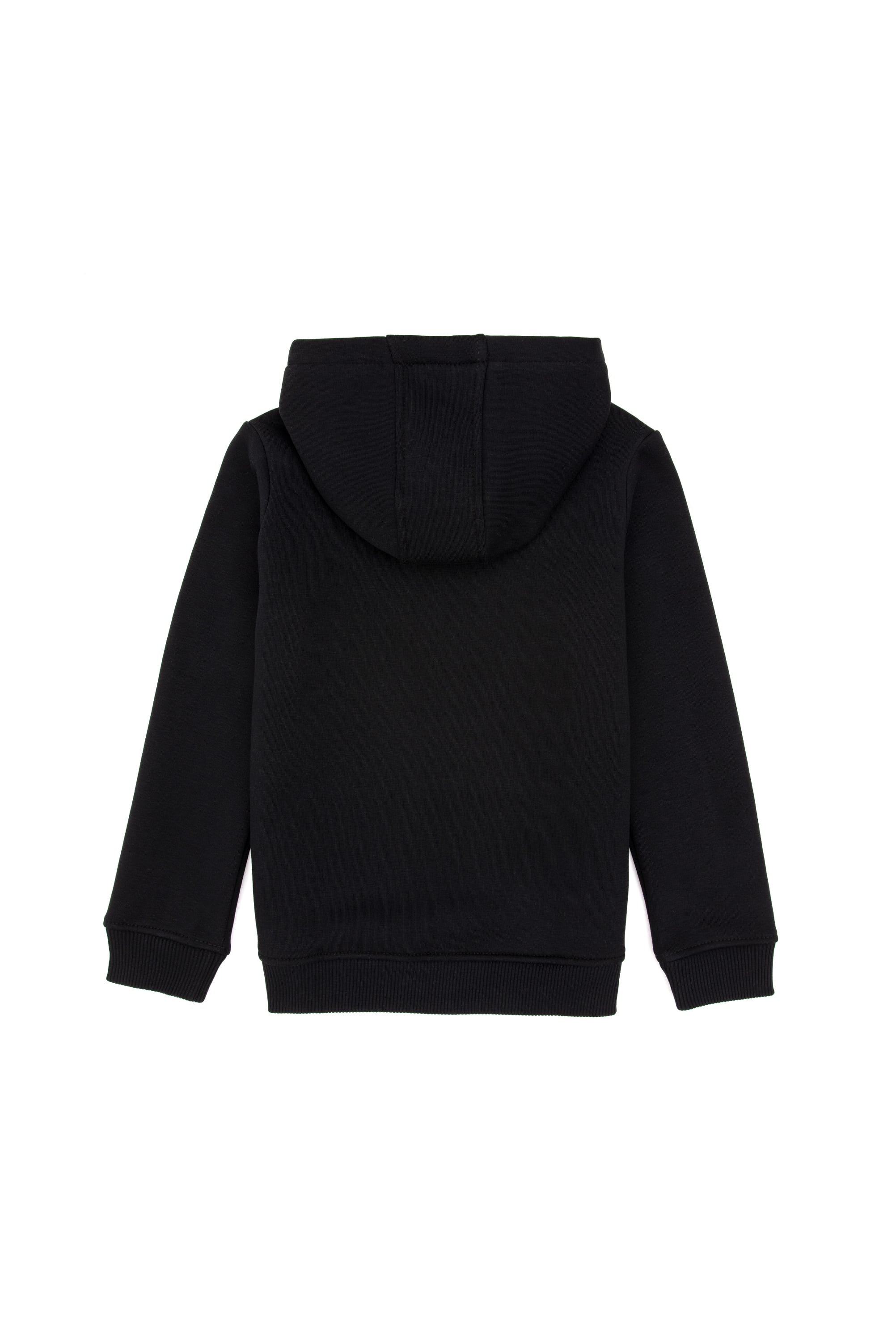 Kız Çocuk Siyah Kapüşonlu Şardonlu Basic Sweatshirt
