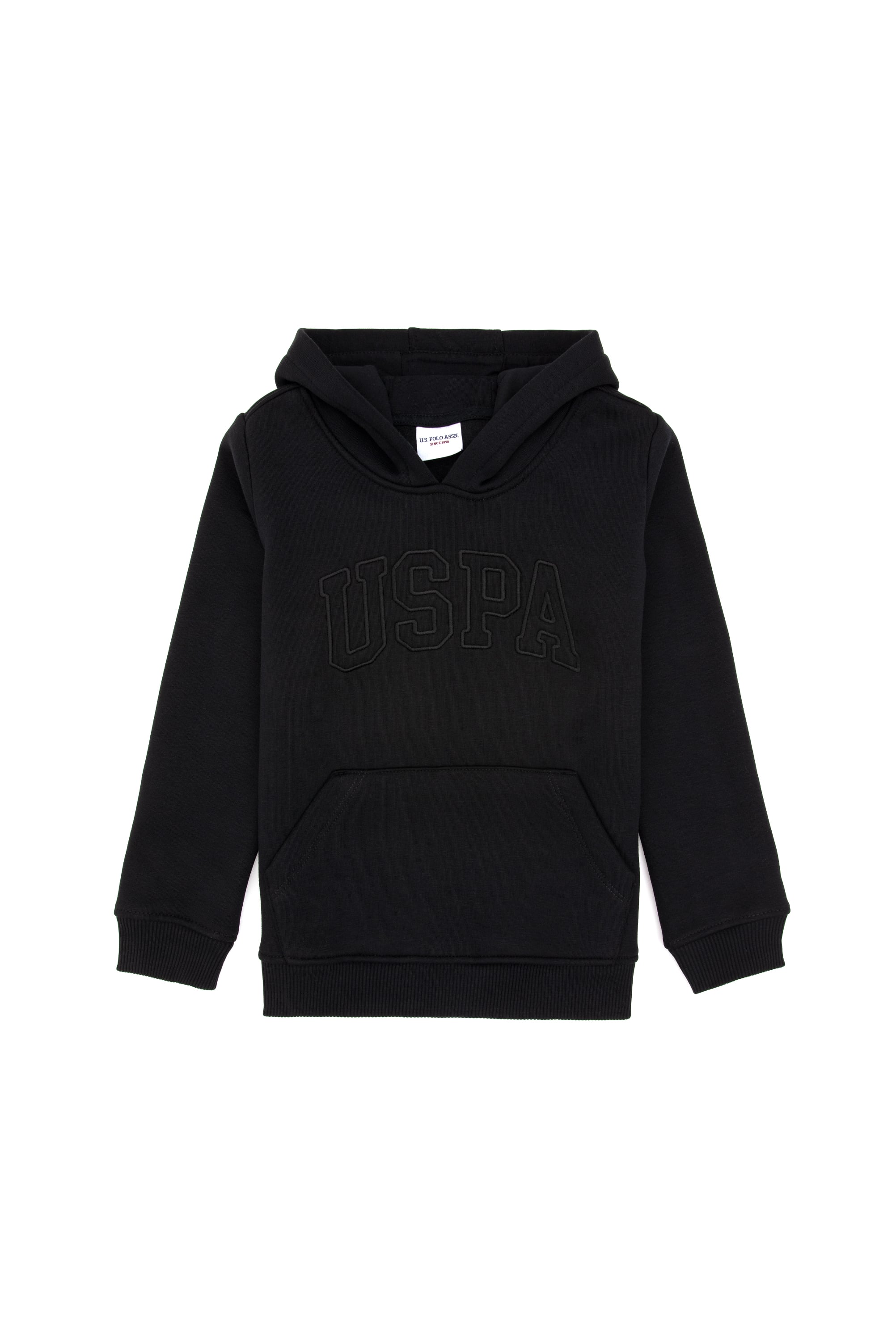 Kız Çocuk Siyah Kapüşonlu Şardonlu Basic Sweatshirt