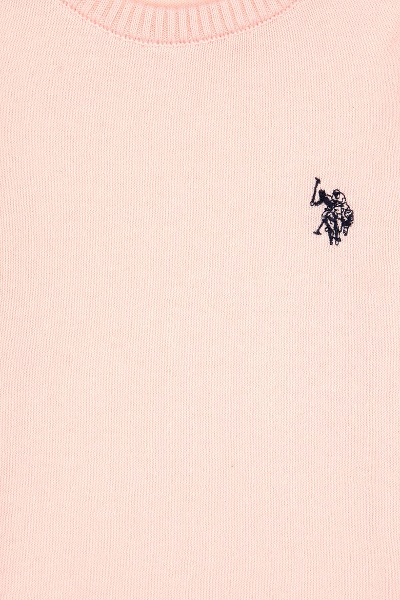 Kız Çocuk Pudra Bisiklet Yaka Basic Kazak - 50316808026