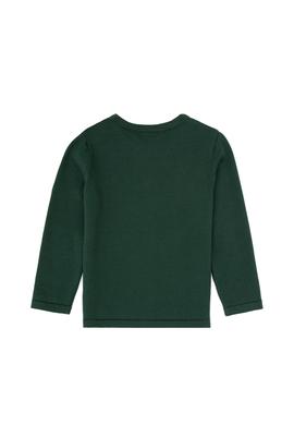 Kız Çocuk Koyu Yeşil Düğmeli Bisiklet Yaka Triko Hırka - 50316292023