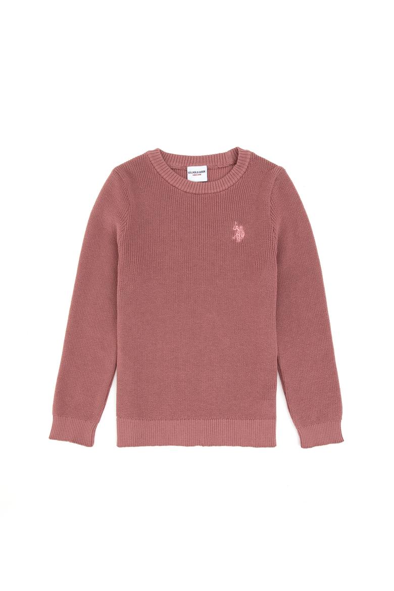 Kız Çocuk Orkide Bisiklet Yaka Basic Kazak - 50316842038