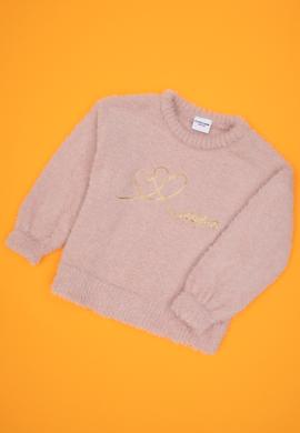 Kız Çocuk Bisiklet Yaka Pudra Kazak - 50315771001