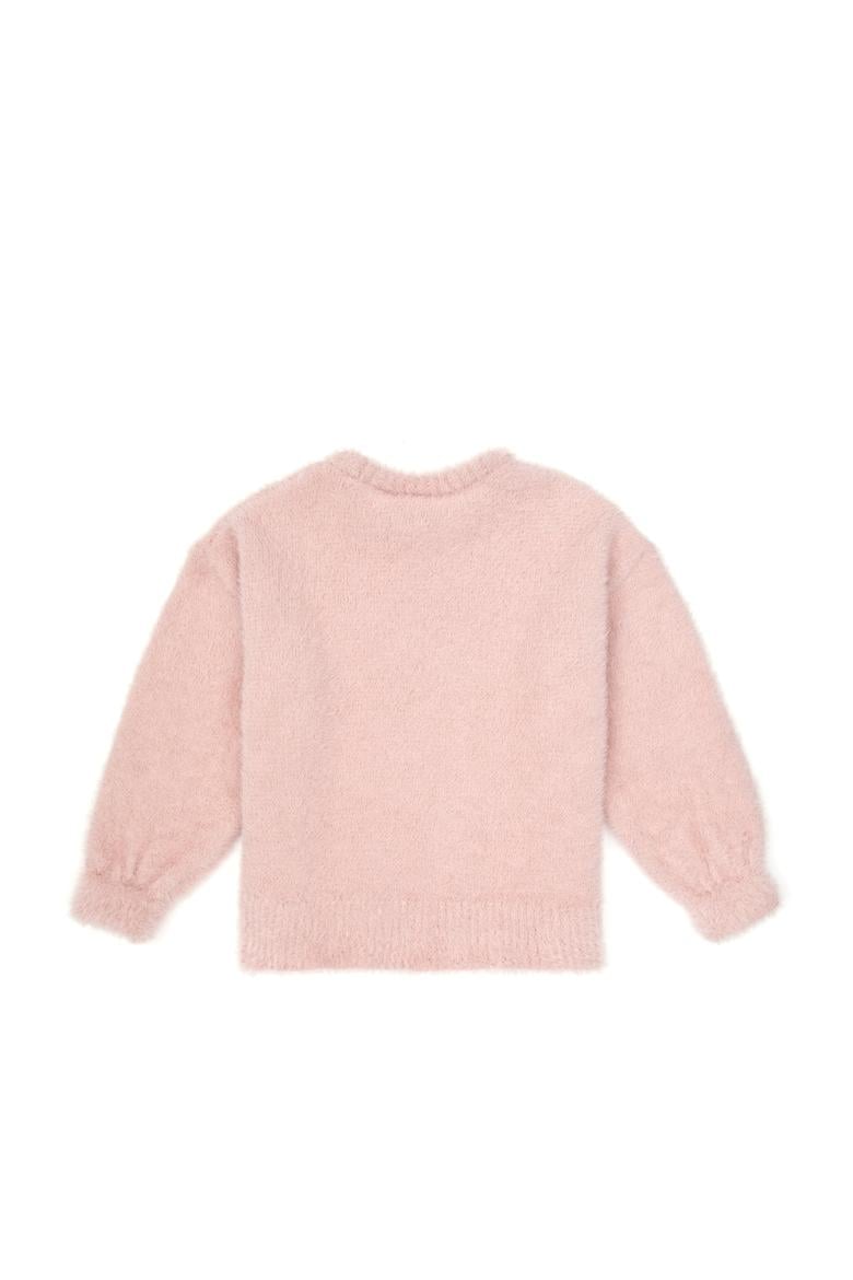 Kız Çocuk Bisiklet Yaka Pudra Kazak - 50315771001