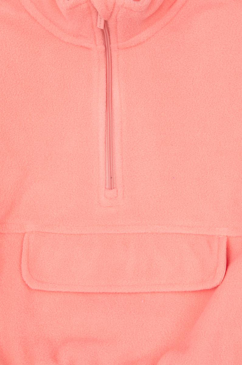 Kız Çocuk Neon Pembe Polarlı Yarım Fermuarlı Sweatshirt