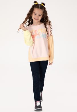 Kız Çocuk Açık Pembe Bisiklet Yaka Sweatshirt - 50317979006
