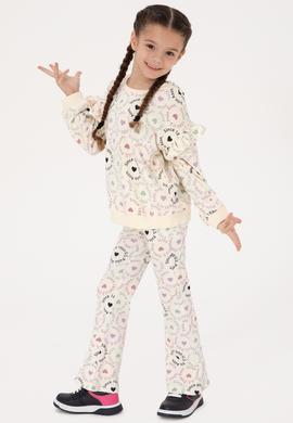 Kız Çocuk Krem İspanyol Paça Tayt - 50318086015