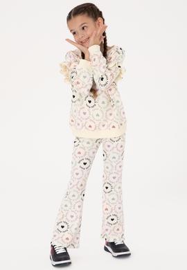 Kız Çocuk Krem İspanyol Paça Tayt - 50318086015