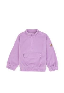 Kız Çocuk Lila Polarlı Yarım Fermuarlı Sweatshirt - 50317992009