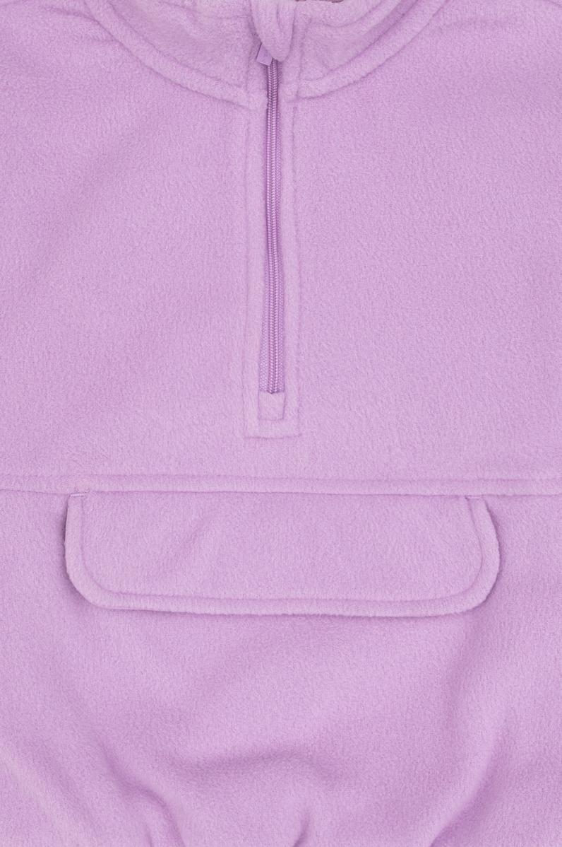 Kız Çocuk Lila Polarlı Yarım Fermuarlı Sweatshirt