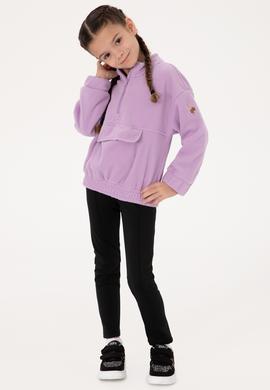 Kız Çocuk Lila Polarlı Yarım Fermuarlı Sweatshirt - 50317992009