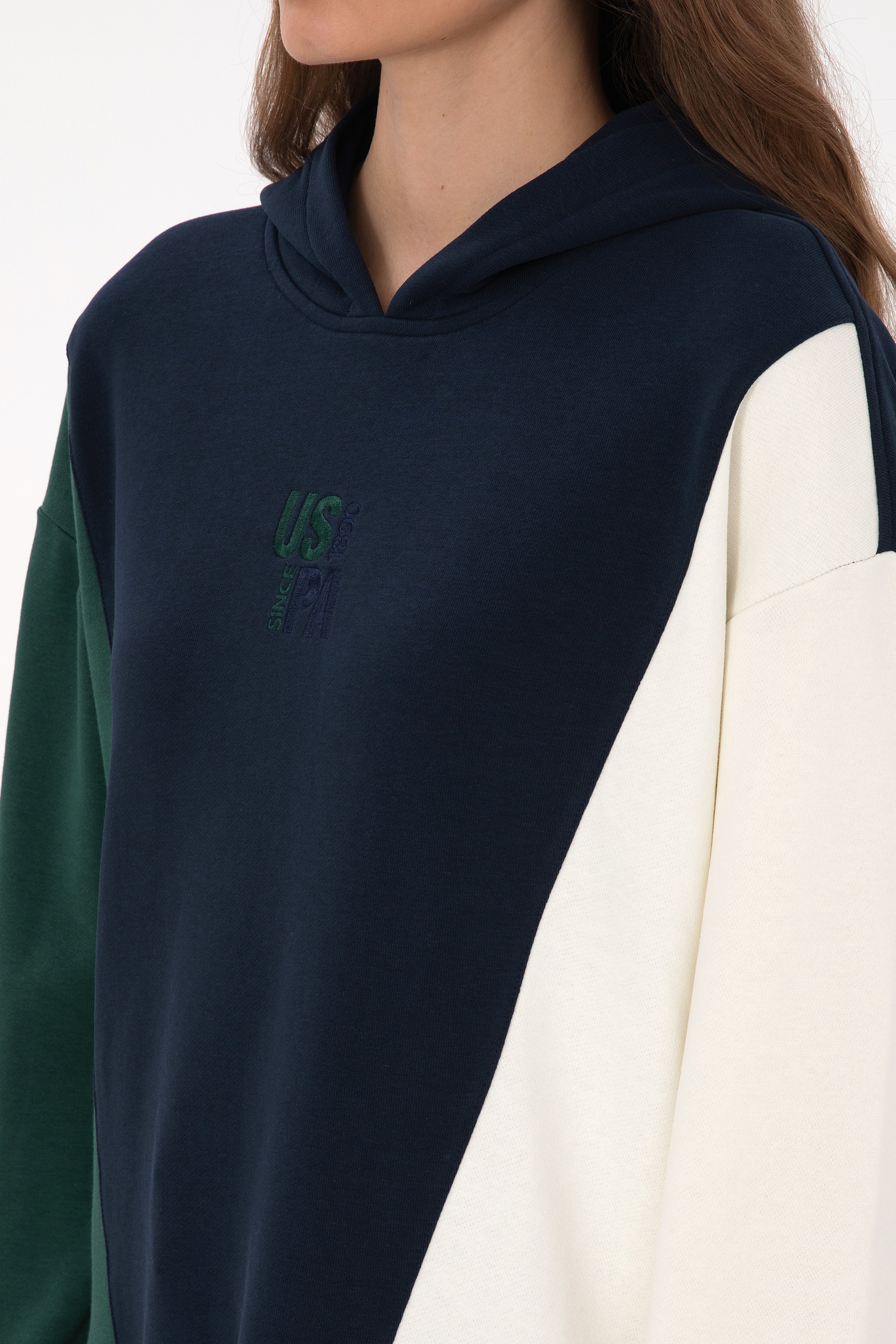 Kadın Lacivert Kapüşonlu Sweatshirt
