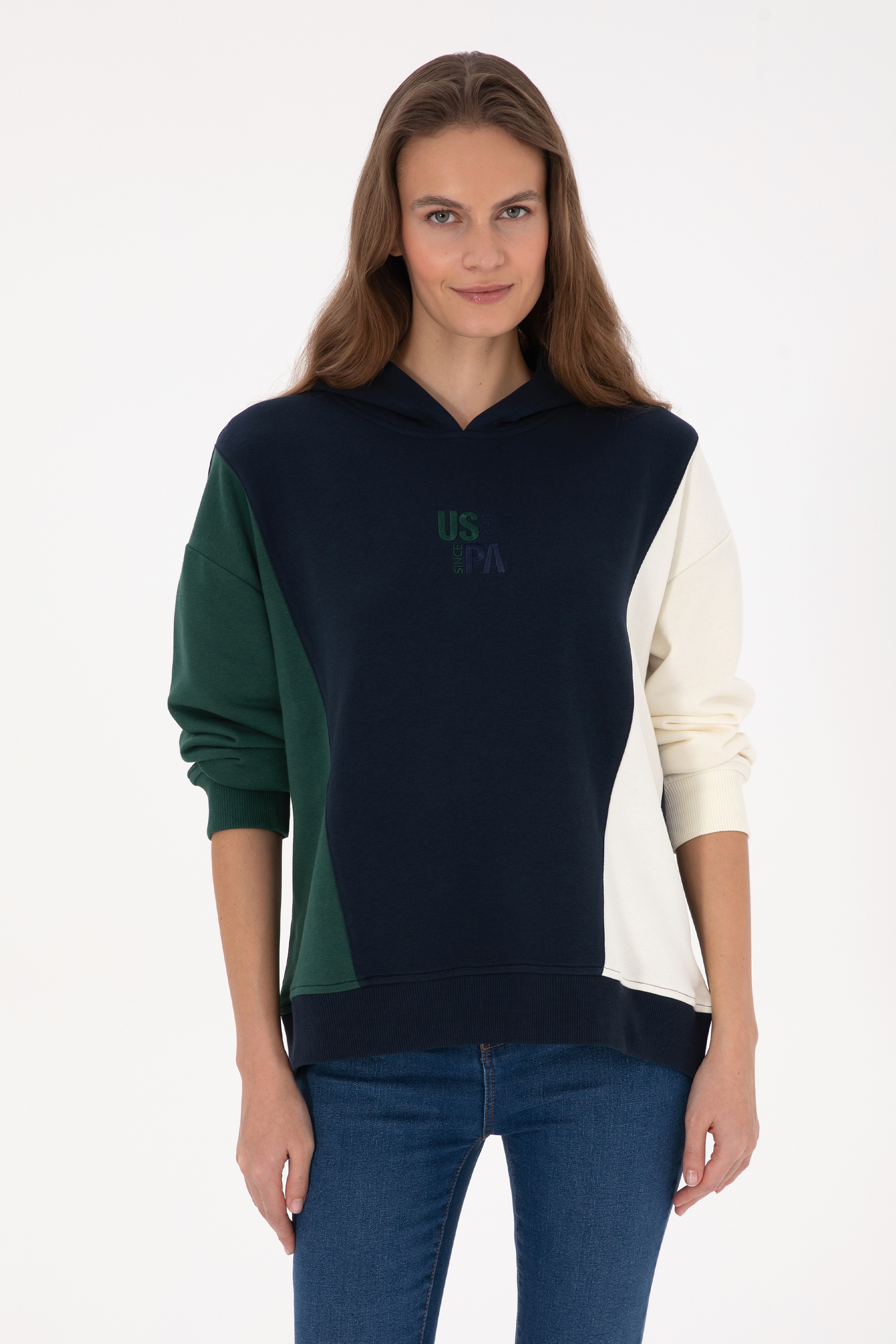 Kadın Lacivert Kapüşonlu Sweatshirt