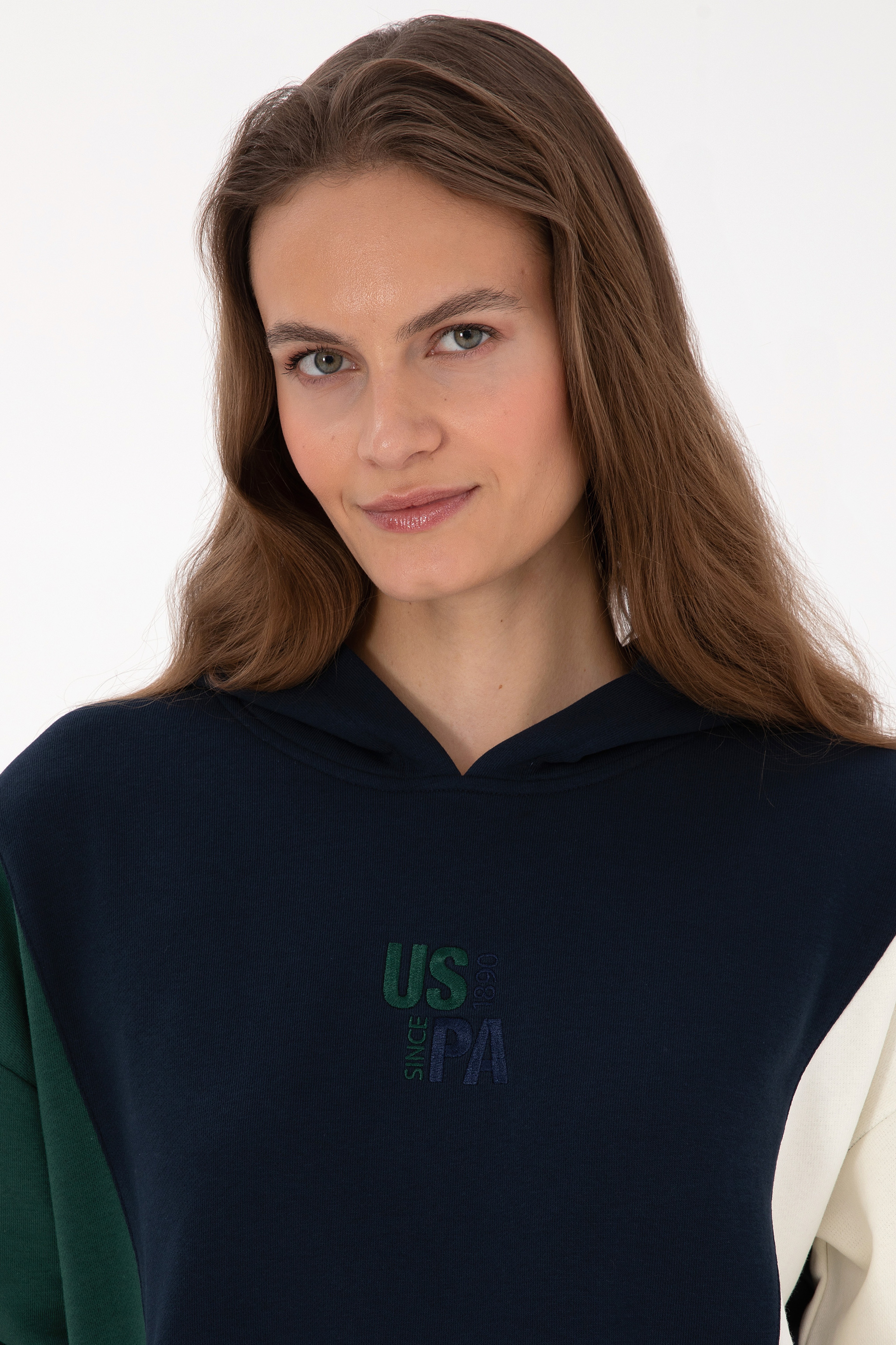 Kadın Lacivert Kapüşonlu Sweatshirt