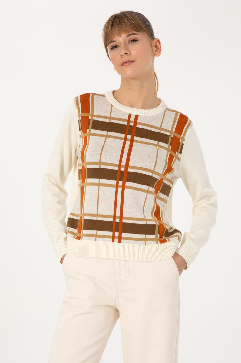 Kadın Krem Melanj Kazak