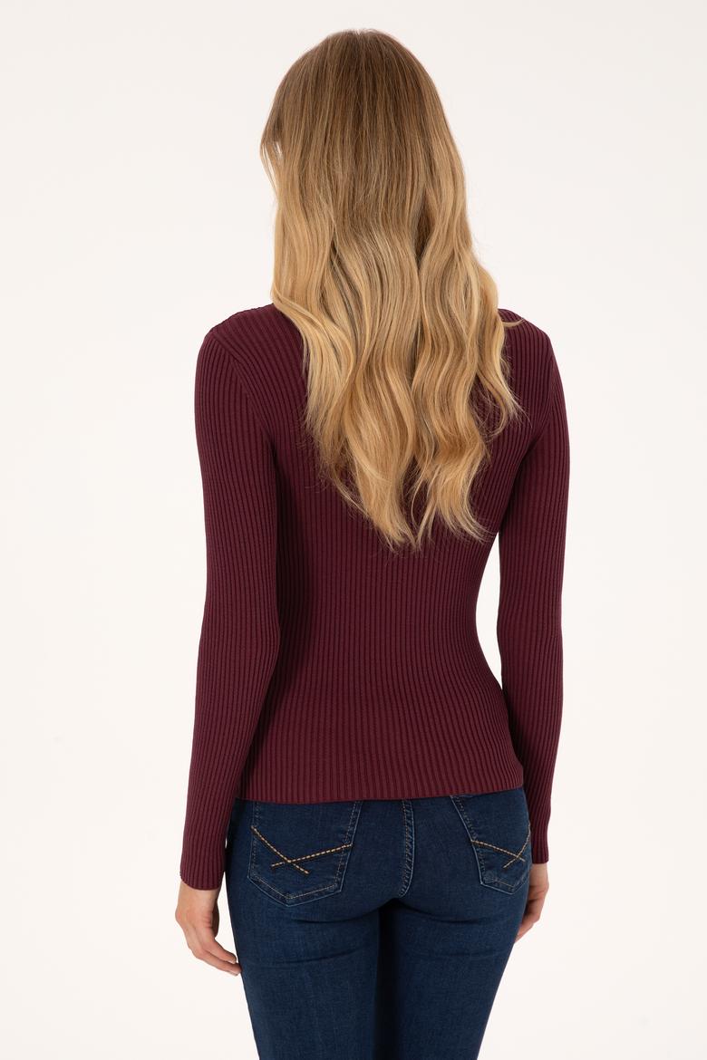 Kadın Bordo Kazak - 50314756020