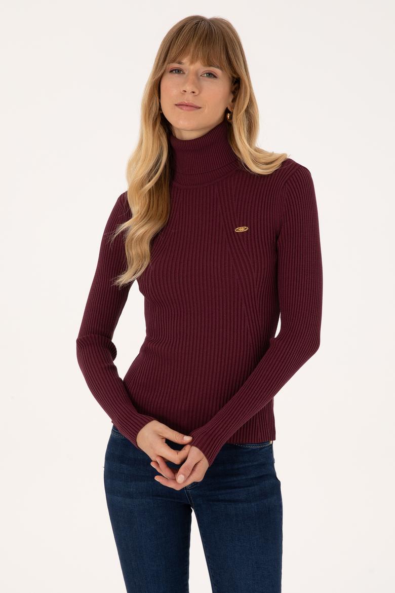 Kadın Bordo Kazak - 50314756020