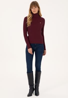 Kadın Bordo Kazak - 50314756020