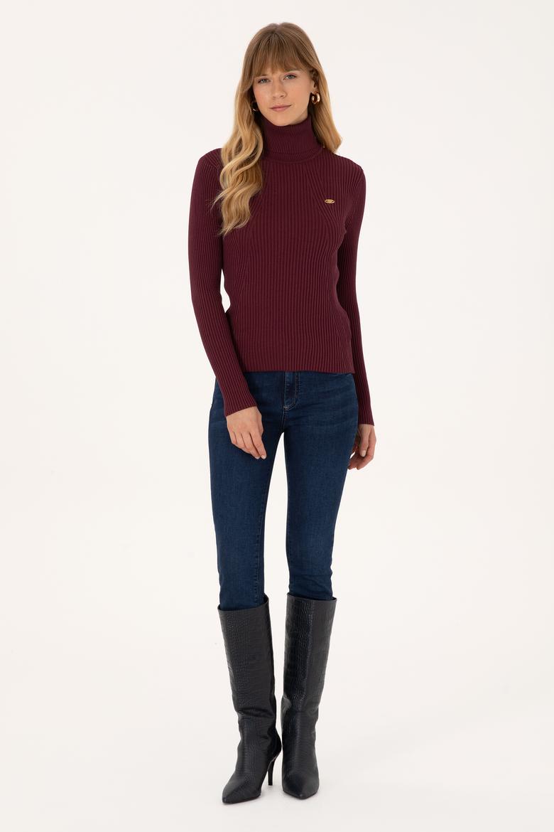 Kadın Bordo Kazak - 50314756020