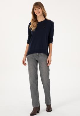 Kadın Lacivert Basic Kazak - 50313579011