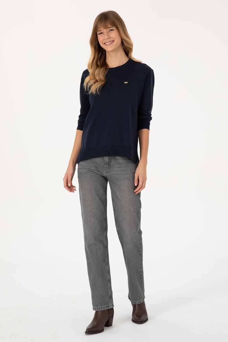 Kadın Lacivert Basic Kazak - 50313579011