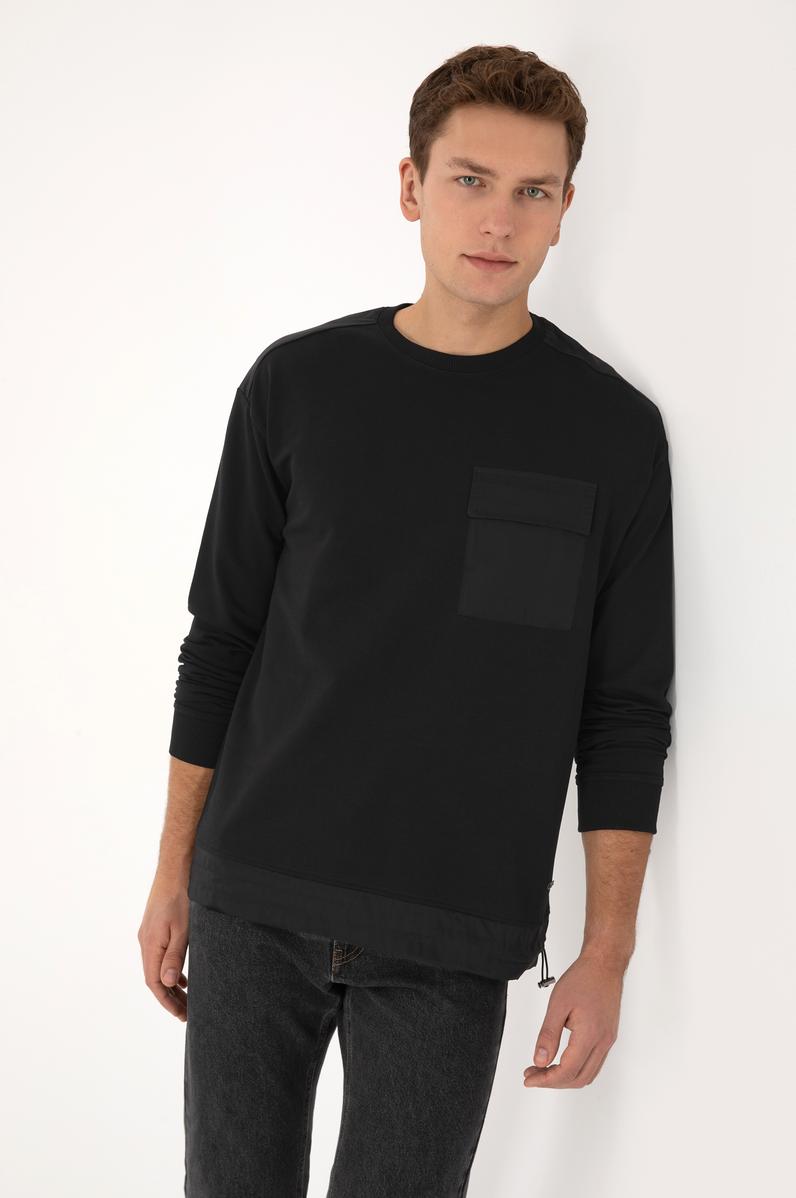 Erkek Siyah Sweatshirt