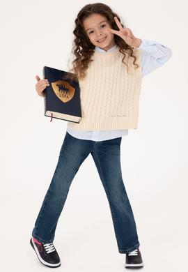 Kız Çocuk Krem Kazak - 50316290007