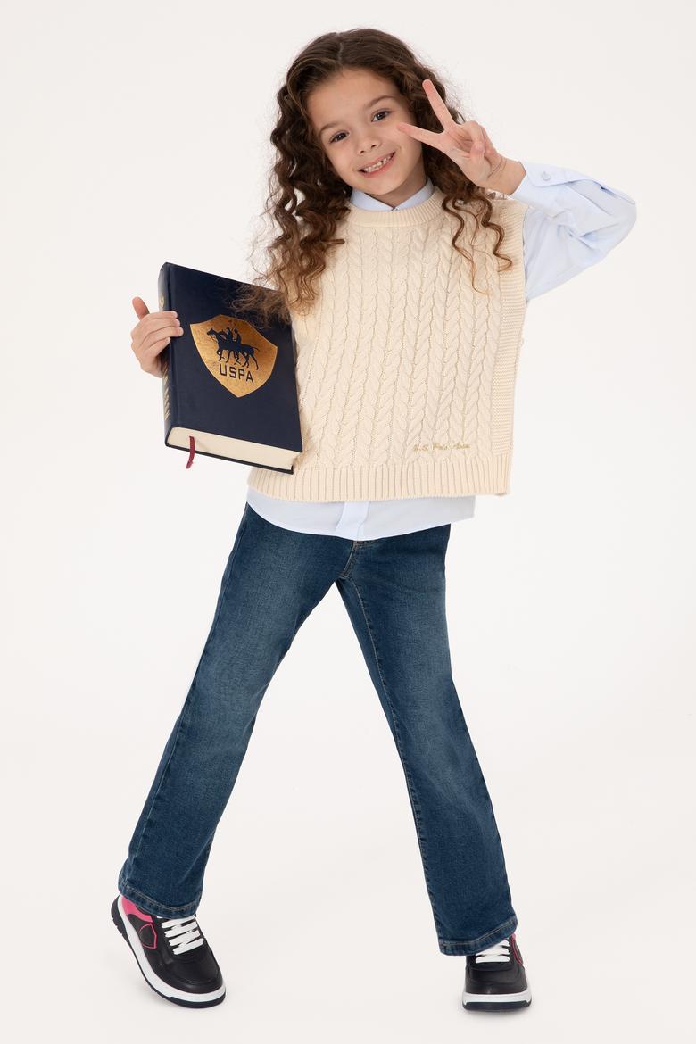 Kız Çocuk Krem Kazak - 50316290007