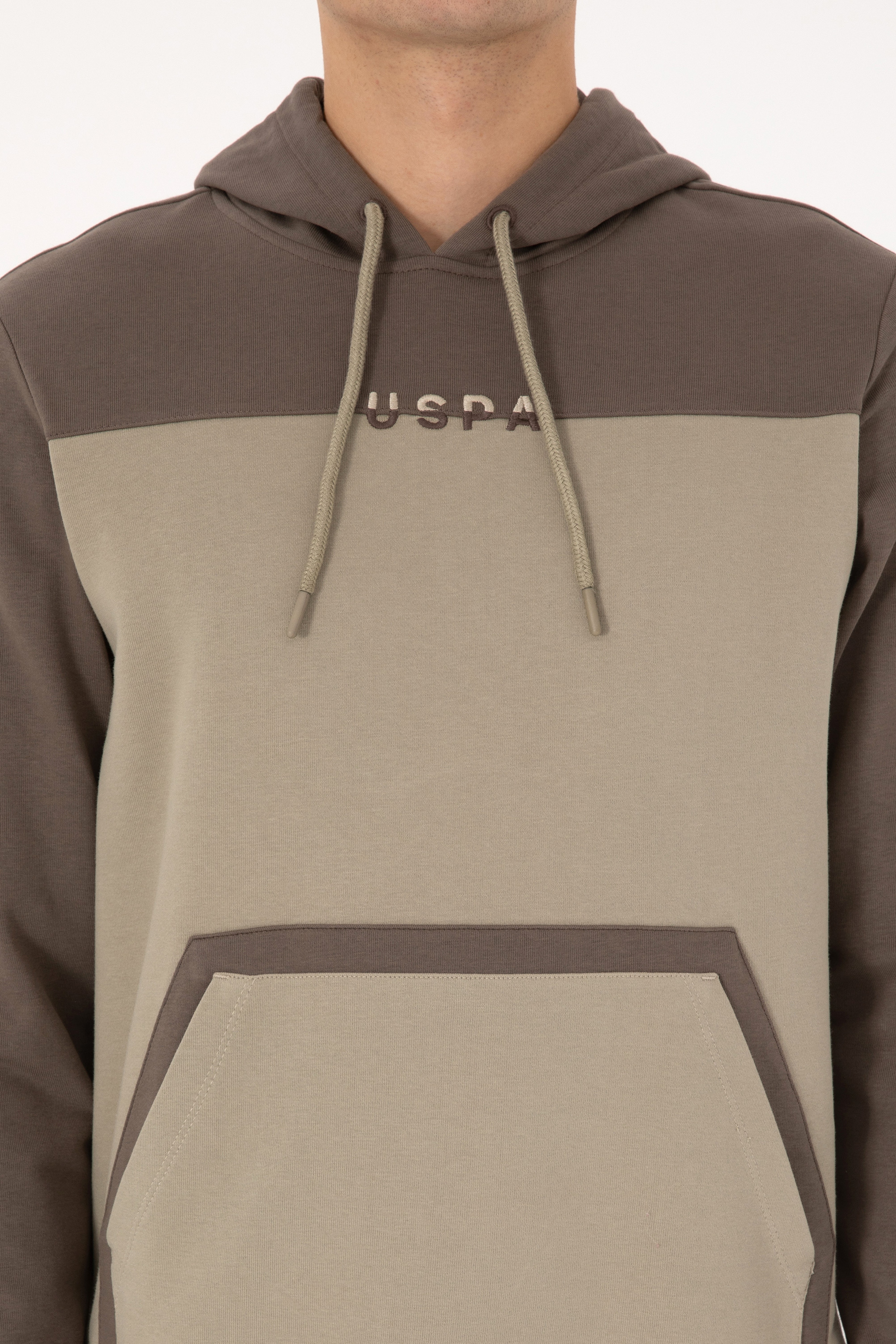 Erkek Regular Fit Kapüşonlu Vizon Sweatshirt