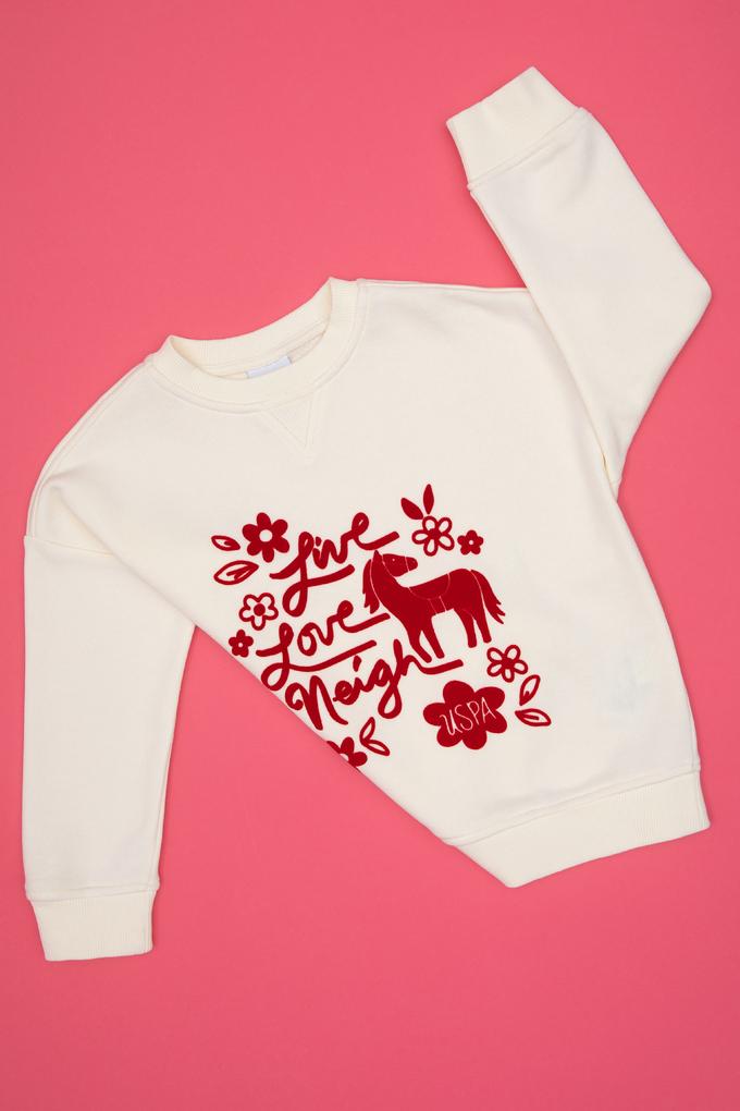 Kız Çocuk Krem Sweatshirt