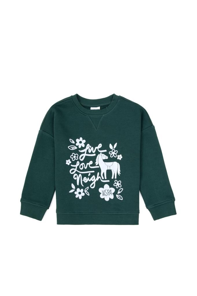 Kız Çocuk Koyu Yeşil Sweatshirt