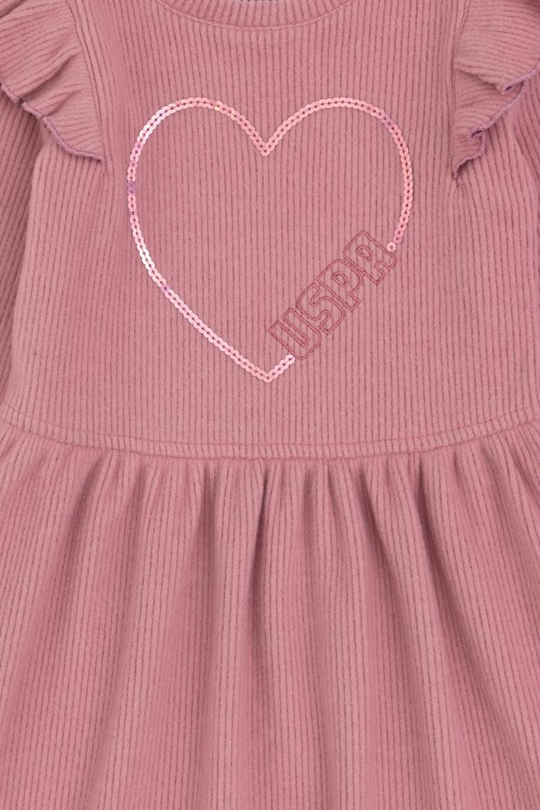 Kız Çocuk Pembe Örme Elbise - 50318088017