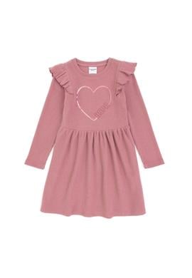Kız Çocuk Pembe Örme Elbise - 50318088017