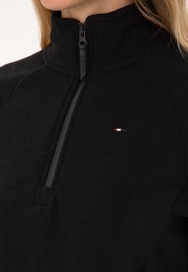 Kadın Siyah Fermuarlı Dik Yaka Polar Sweatshirt - 50316714001