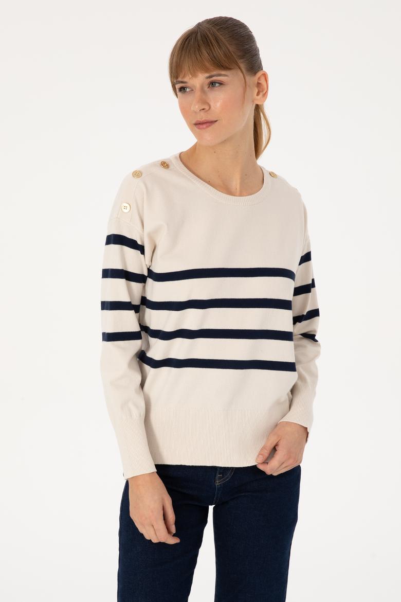 Kadın Krem Kazak - 50317548010