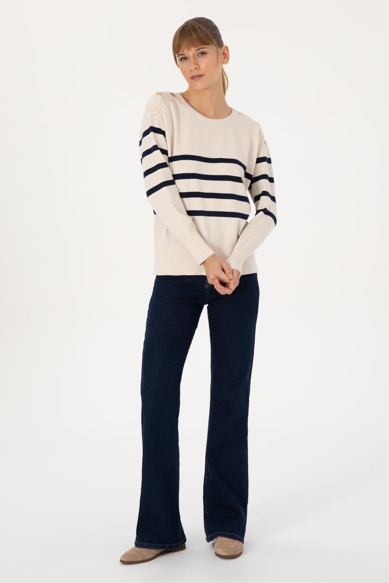 Kadın Krem Kazak - 50317548010