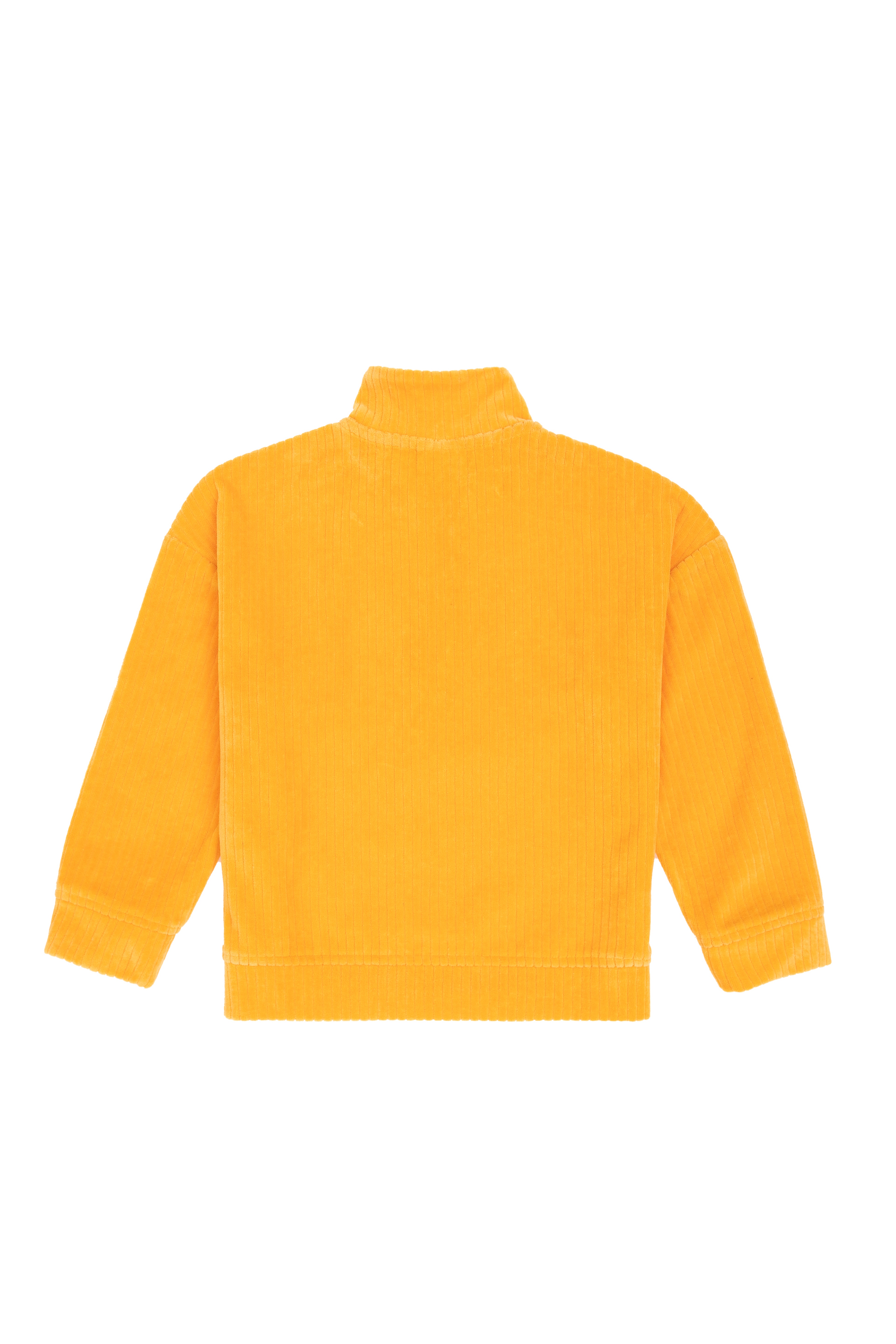 Kız Çocuk Turuncu Yarım Fermuarlı Pul Payetli Sweatshirt