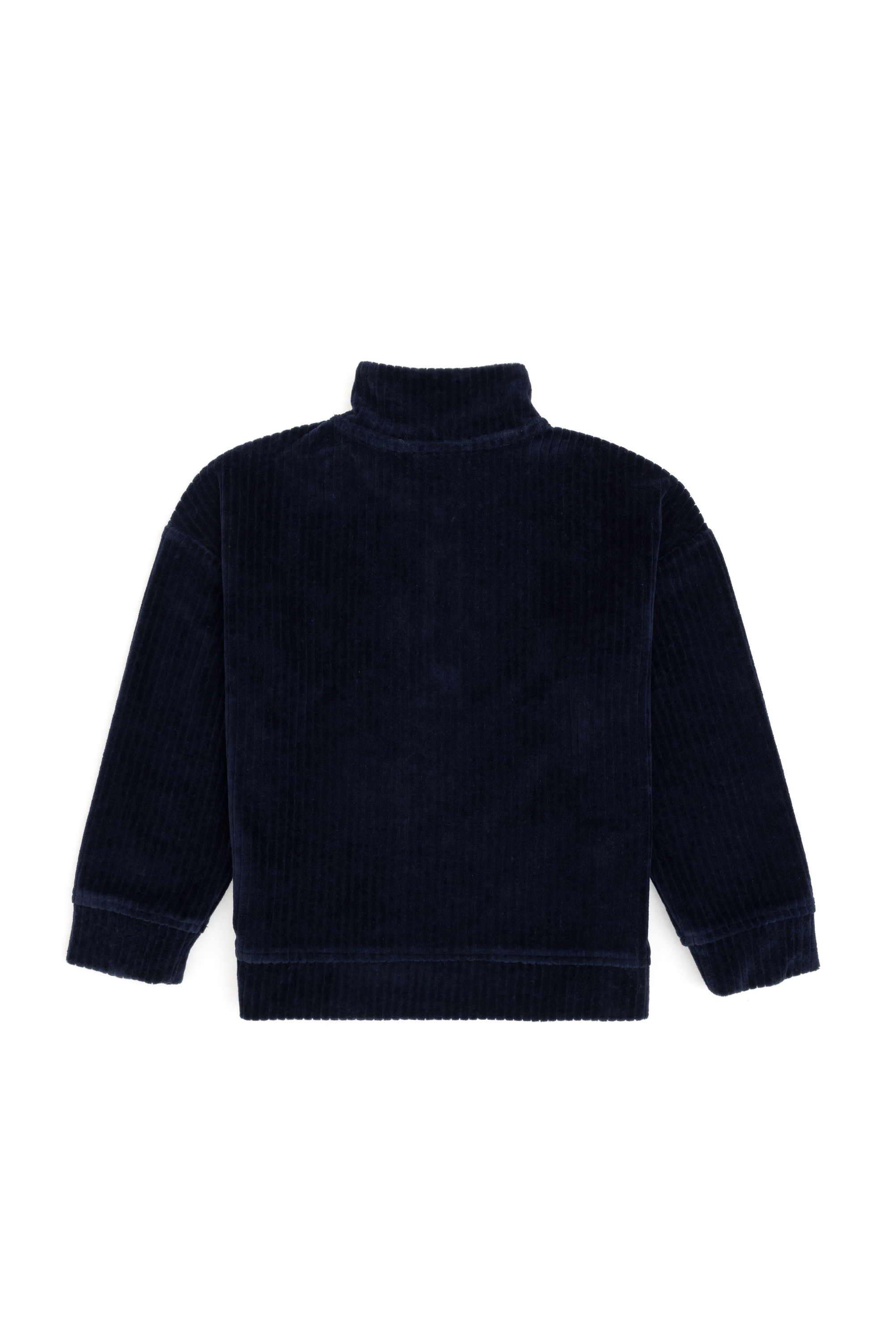 Kız Çocuk Lacivert Yarım Fermuarlı Pul Payetli Sweatshirt - Image 4