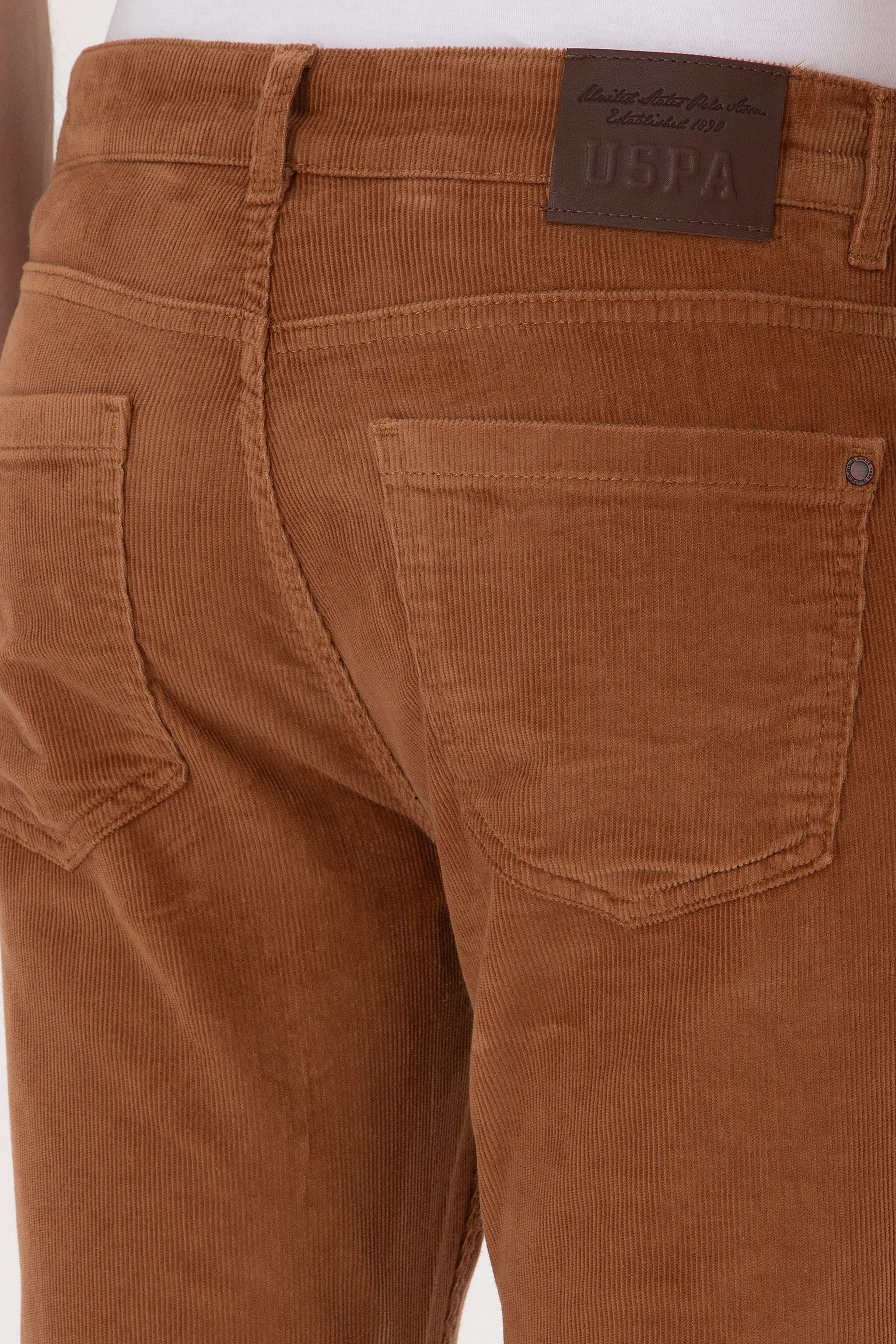 Erkek Camel Slim Fit Kanvas / Chino Kadife Pantolon - Image 6