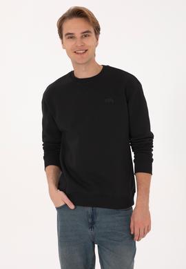 Erkek Siyah Basic Sweatshirt - 50313757034
