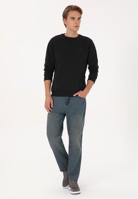 Erkek Siyah Basic Sweatshirt - 50313757034