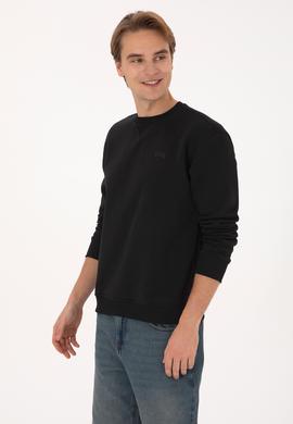 Erkek Siyah Basic Sweatshirt - 50313757034