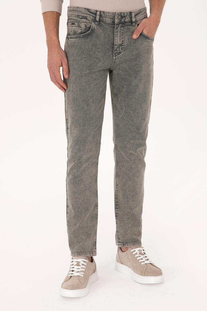 Erkek Gri Kanvas Pantolon